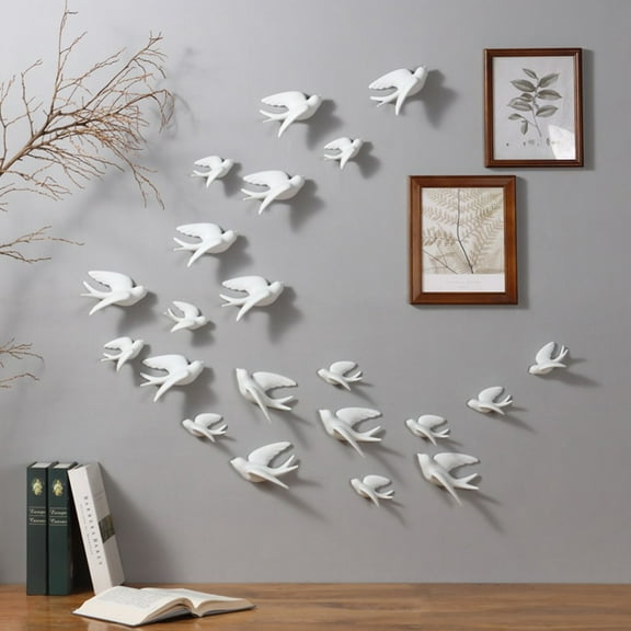 Conditiclusy Birds Murals Realistic Ornamental Ceramic Wall Hanging Decorations for Living Room