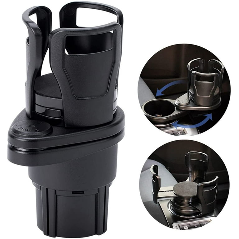 Conditiclusy Car Cup Holder Expander Adapter, 2 in 1 Multifunctional 2 Cup  Mount Extender Sturdy Cupholder with 360掳 Rotating Adjustable Base 