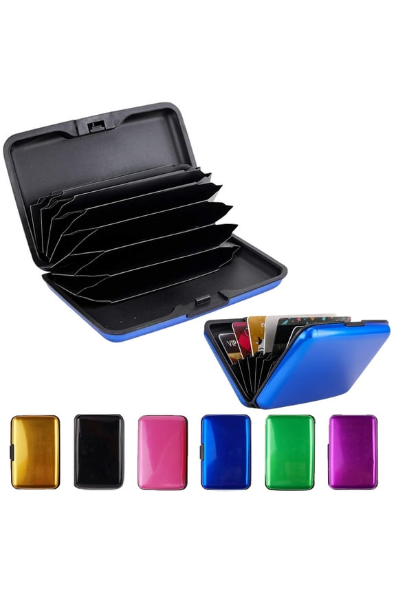 Credit Card Holder Slim Mini RFID Blocking Credit Card Protector Aluminum Business Card Case Metal ID Organizer Wallet for Women Men