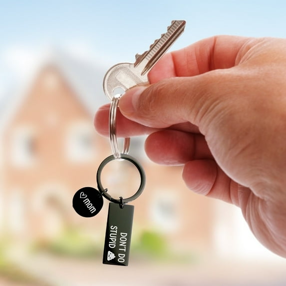 Conditiclusy Don't Do Stupid Mom Key Chain Pendant Keychain Decor Holder Bag Decoration Gift