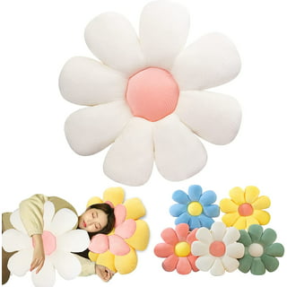 Danceemangoo Flower Pillow Indie,Cute Flower Seating Cushion,Daisy Flower Shaped Cute Pillow,Rainbow Flower Shaped Cushion,Indie Throw Pillows