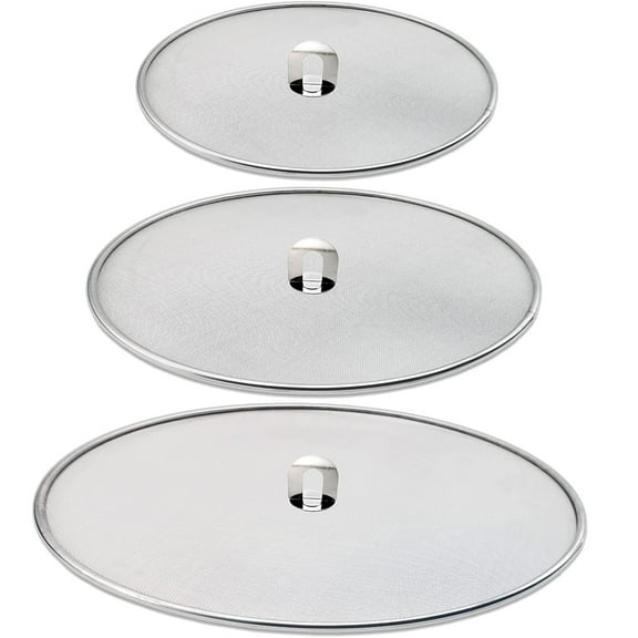 Conditiclusy Grease Splatter Screen for Frying Pan with Fold Flat Knob-Grease Splatter Guard Shield-No Burns鈥揜ust Free Stainless Steel-9.84 Inch