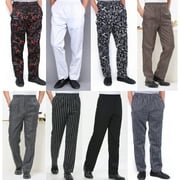 Conditiclusy Men Stripe Plaid Chili Printed Hotel Restaurant Kitchen Chef Work Long Pants