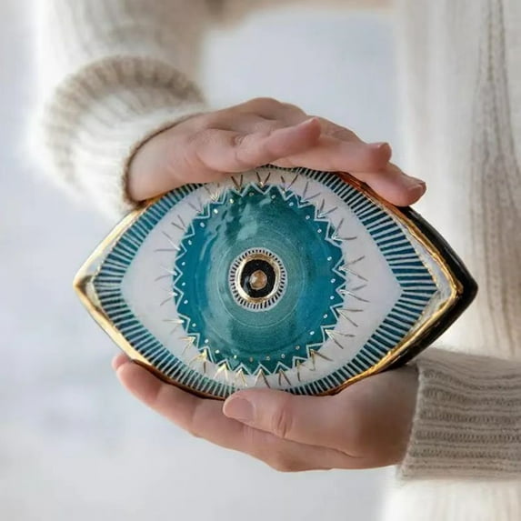 Conditiclusy Wall Hanging Exquisite Eye-catching Bright-colored Turkish Greek Blue Wall Hanging Evil Eye Pendant for Gift