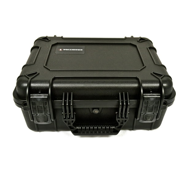 Condition 1 16 Medium Hard Case Lockable Storage Box, Waterproof Travel Plastic Case, Protective Luggage with Customizable Foam, for Camera, Tactical, Scientific Gear Storage IP67#179, 16"x13"x7" Black