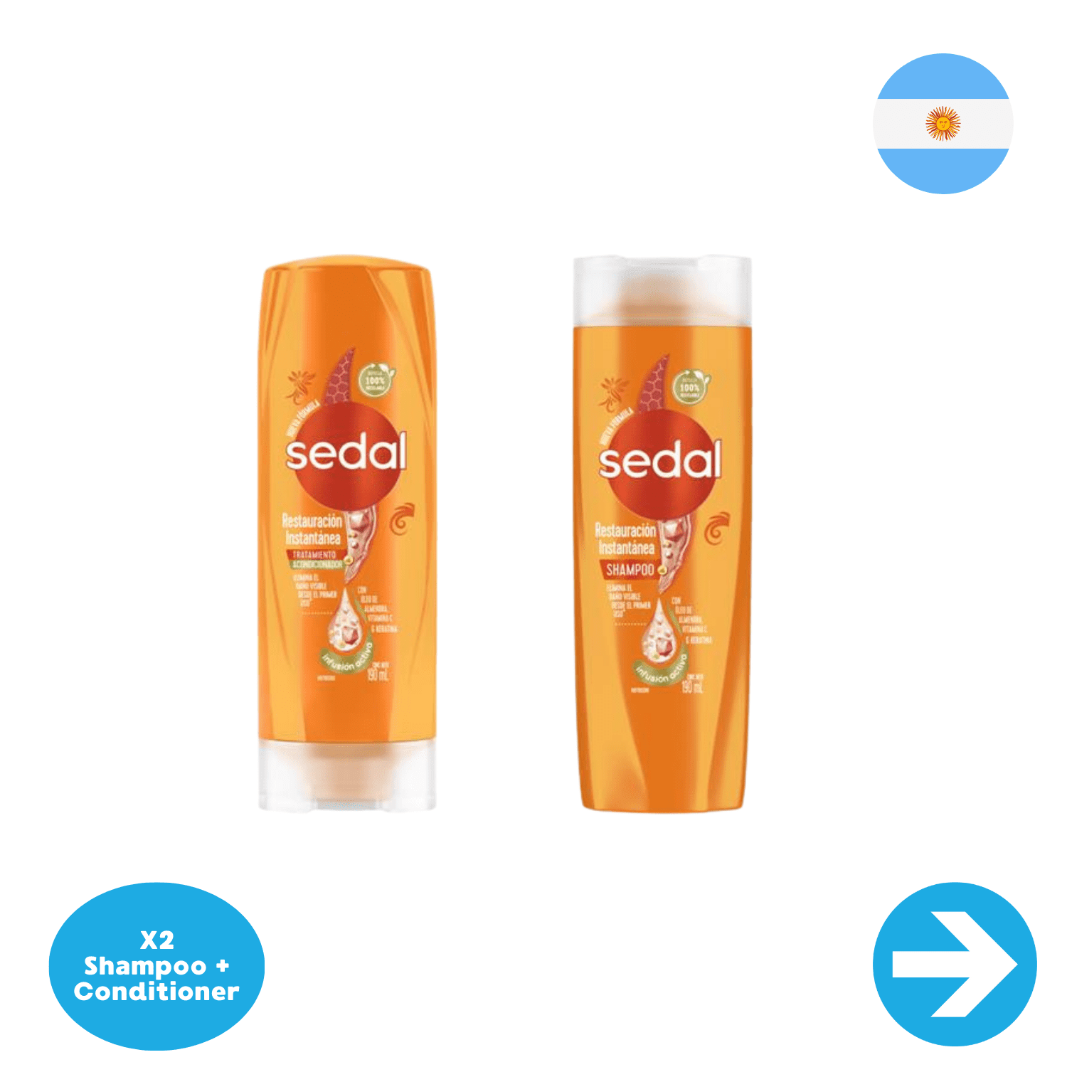 Conditioner + Shampoo Restauracin Instantnea Sedal 190 Ml