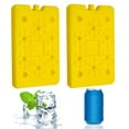 thumbnail image 1 of Conditioning Fan Ice Box 200Ml Ice Brick Ice Pack- Reusable Ultra-Thin Freezer Packs,Long-Lasting Cool Packs for Coolers, Keep Food Fresh and Cold In Lunch Boxes and Breastmilk Bags,Yellow(2Pcs), 1 of 8