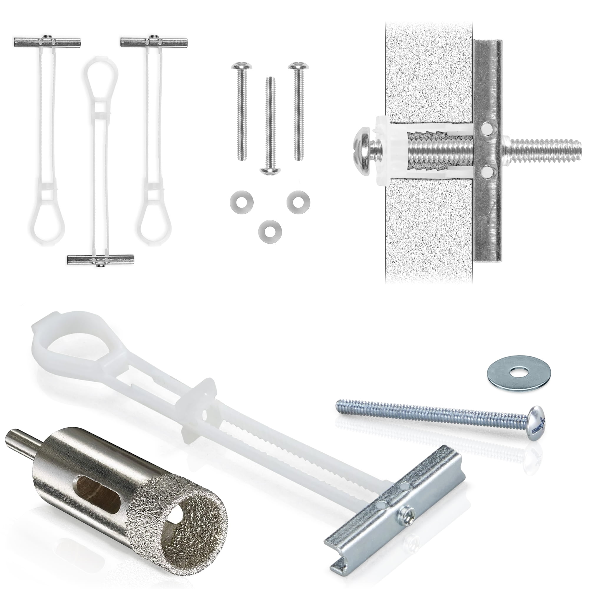 CondoMounts Tile/Granite/Marble Mounting Kit for Grab Bars, Hand Rails