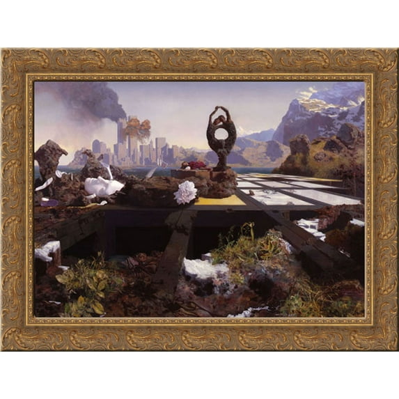 Condolence 24x20 Gold Ornate Wood Framed Canvas Art by Devonas, Patrick