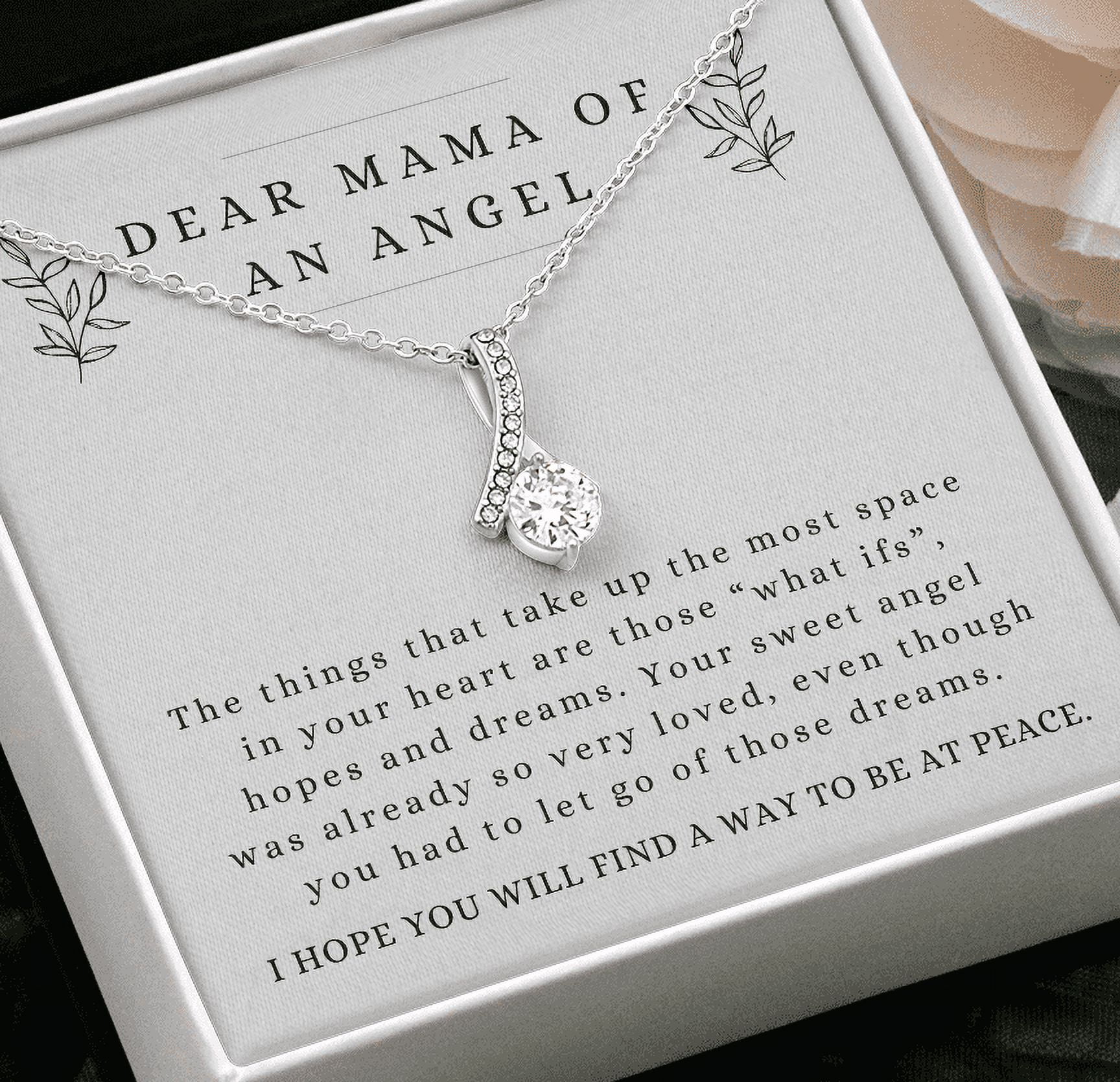 Condolences For Loss of Pregnancy Miscarriage CZ Ribbon Pendant