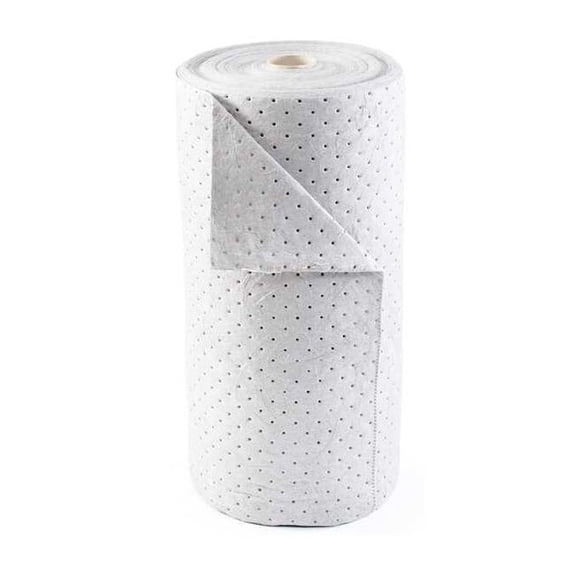 Sorbent Roll, 50 gal, 30 in x 300 ft, Harsh Chemicals, White, Polypropylene
