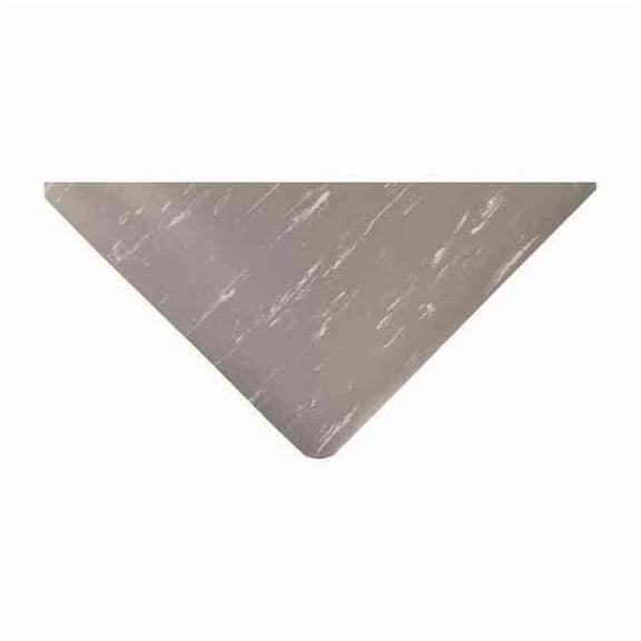 Antifatigue Mat, 5 ft. L x 3 ft. W, 1/2" Thickness, Vinyl, Marble, Gray/White 6FHD2