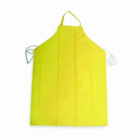 Bib Apron, Nylon/PVC, Yellow, 45 in, Universal 1N872