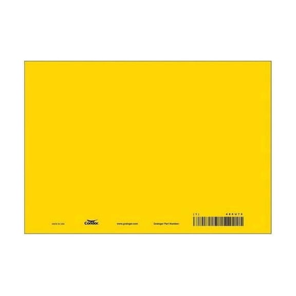 Condor Blank Sign, 10" W, 7" H, No Text, Vinyl, Yellow 486U70
