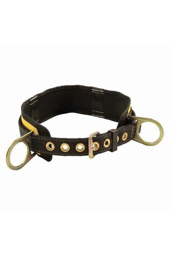 Body Belt, 2 D-Rings, Hips Location, Steel, Includes Padding: Yes ,L