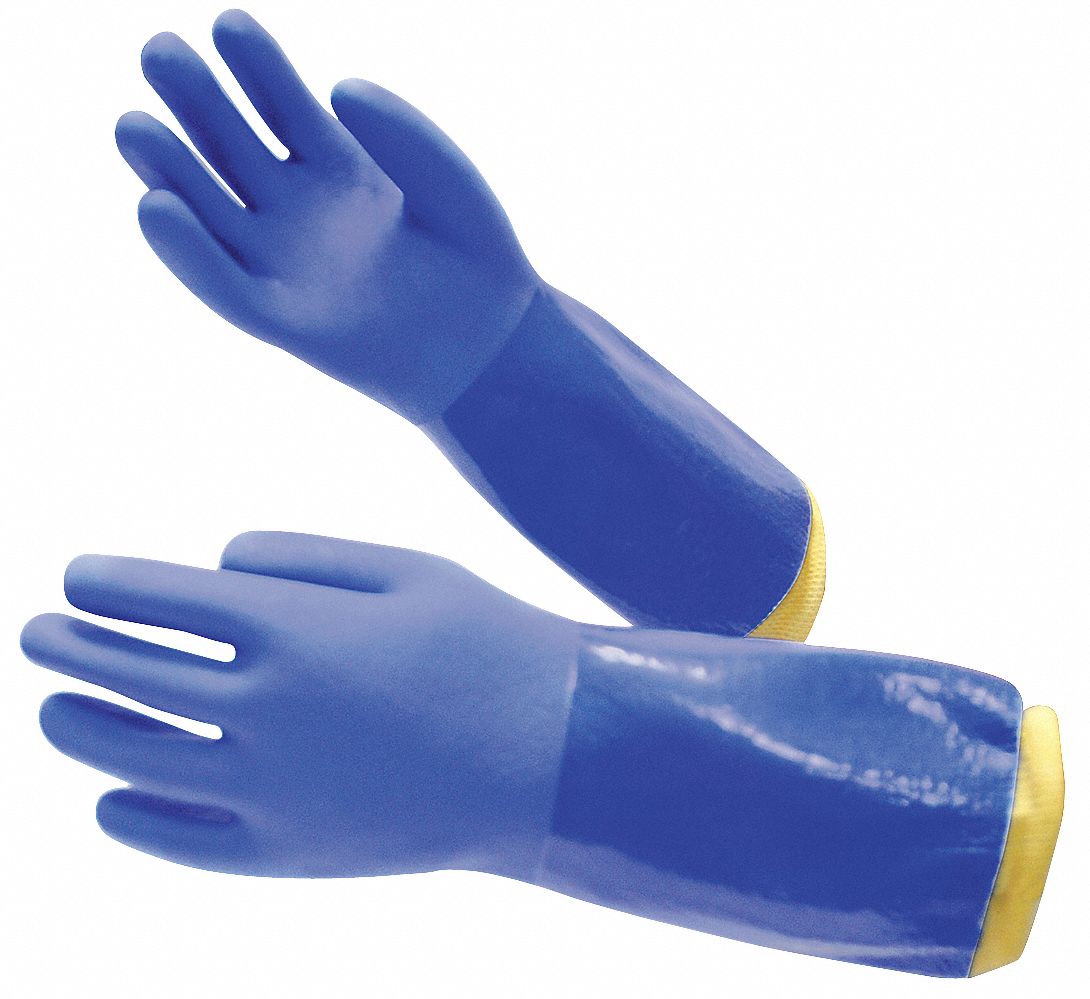 Condor Chem Resist Glove,PVC,14 In,XL,Blue,PR  22KA64 - image 1 of 1