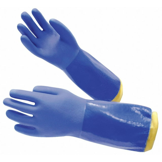 Condor Chem Resist Glove,PVC,14 In,XL,Blue,PR  22KA64