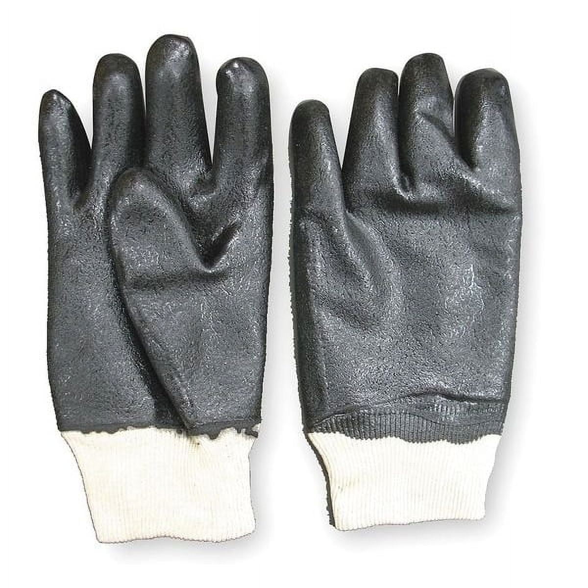 Condor Chemical Resistant Gloves, Cotton Jersey, 10.25 in L, Black, M, 1 PR