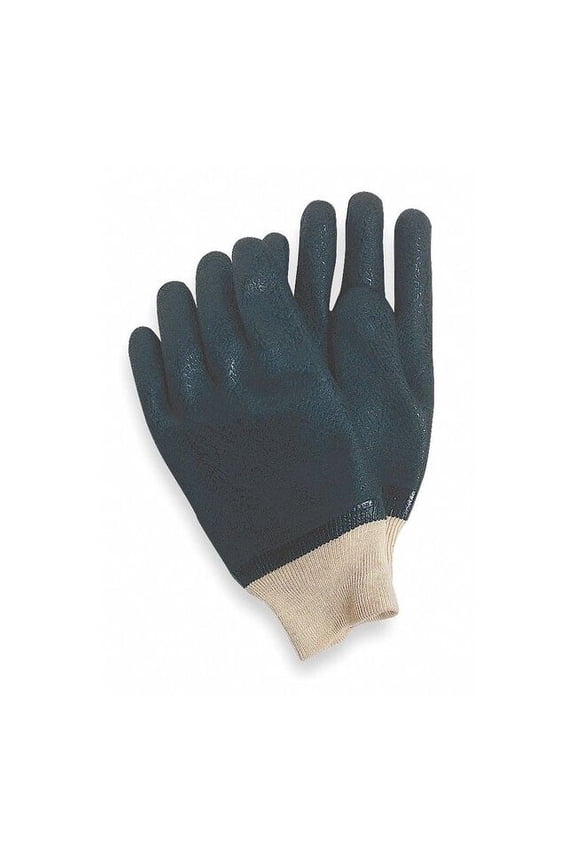 Condor Chemical Resistant Gloves, Cotton Jersey, 10.25 in L, Black, L, 1 PR