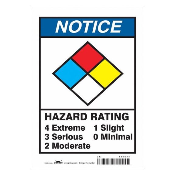 Condor Chemical Sign, 10 in Height, 7 in Width, Rectangle 486C53