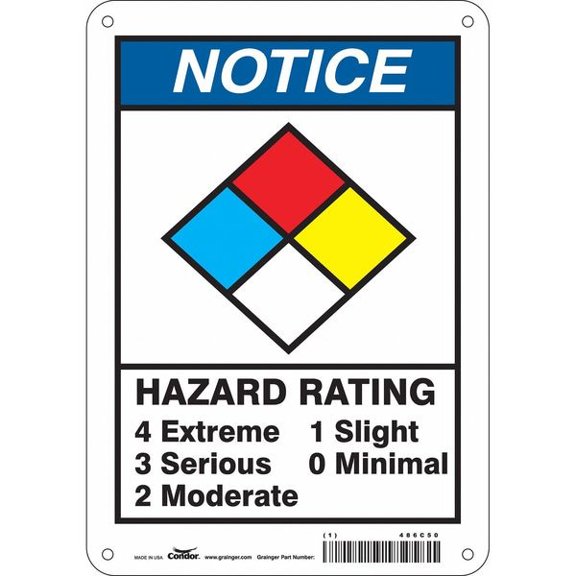 Condor Chemical Sign, 10 in Height, 7 in Width, Rectangle 486C50