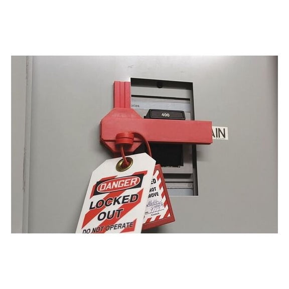 Condor Circuit Breaker Lockout,1-3/8 in. H,Red 48KV14