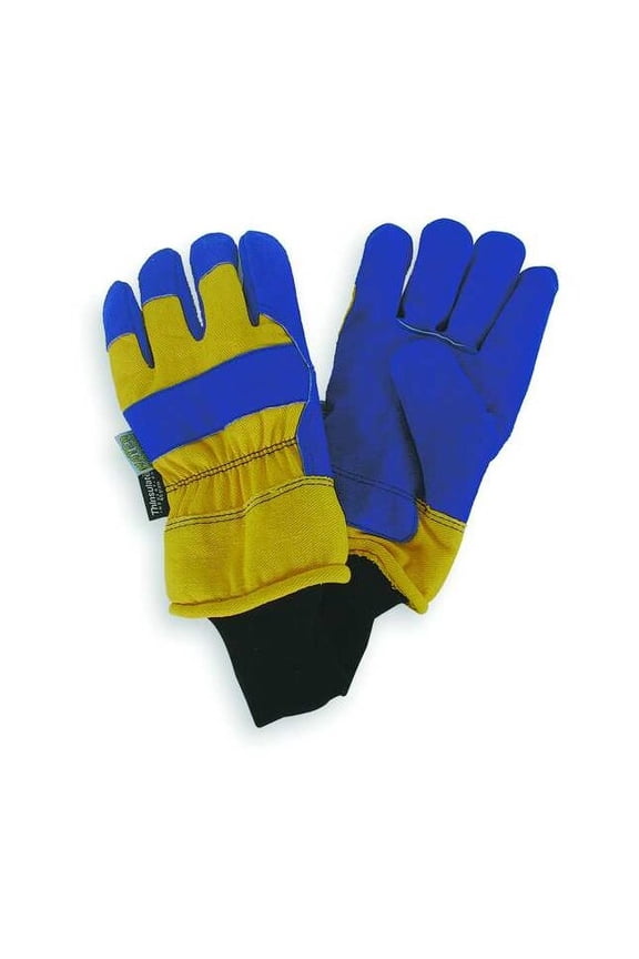 Cold Protection Gloves, Split Cowhide Leather Palm, Thinsulate Lining, Blue/Yellow, L ( 9 )