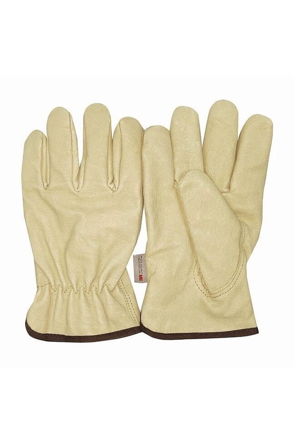 Cold Protection Gloves, Grain Pigskin Leather Palm, Thinsulate Lining, Cream, XL ( 10 ) 4NHC2