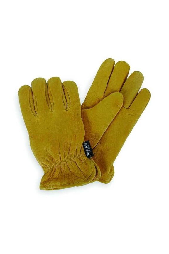 Cold Protection Gloves, Grain Deerskin Leather Palm, Thinsulate Lining, Golden Yellow, XL ( 10 )
