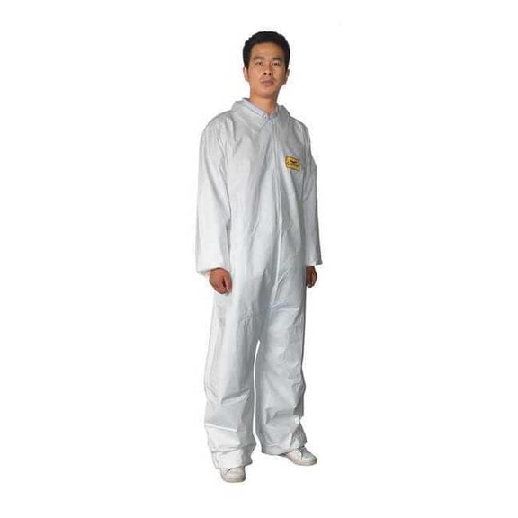 Condor Collared Coverall,Open,White,3XL,PK6 30C563