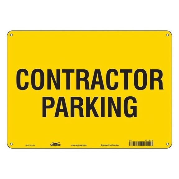 Condor Contractor Parking Sign,10" x 14" 477Z06