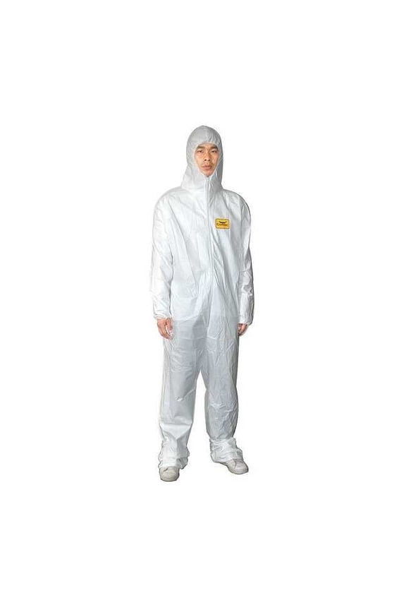 Coveralls,2XL,Wht,Film Lam,PK25 30C578