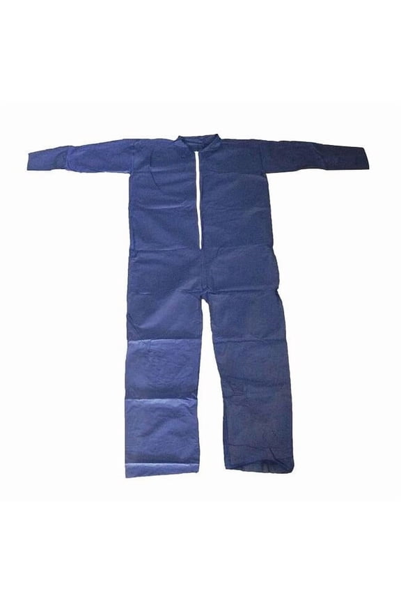 Collared Disposable Coveralls, 3XL, Blue, polypropylene, zipper 26W811