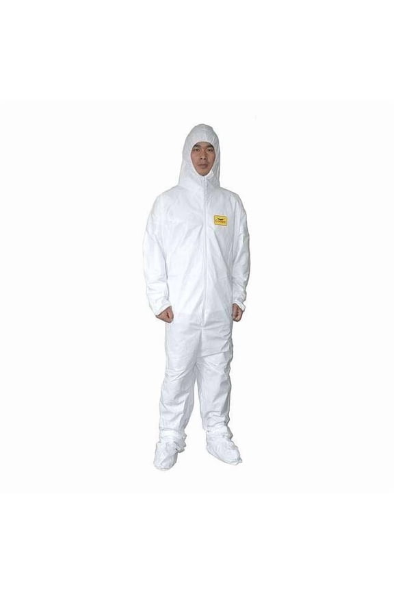 Coveralls,3XL,Wht,Film Lam,PK25 30C581