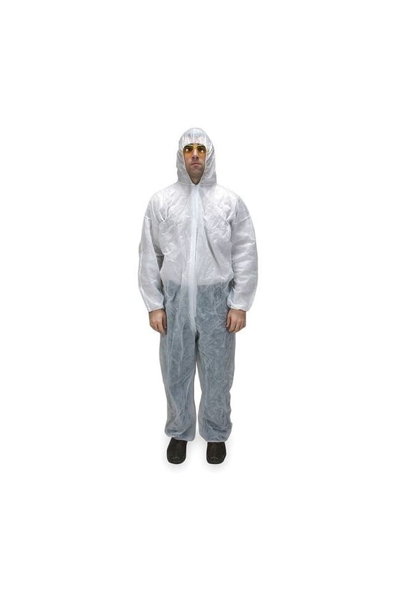 Coveralls,3XL,Wht,Polypropylene,PK25 2KTN4