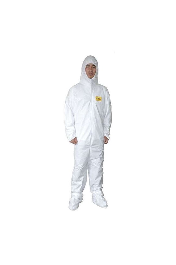 Coveralls,4XL,Wht,Film Lam,PK25 30C583