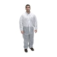 thumbnail image 1 of Condor Collared Disposable Coveralls, L, White, polypropylene, zipper 2KTL2, 1 of 1