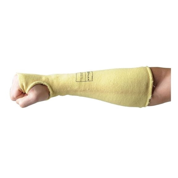 Cut-Resistant Sleeve, Cut Level A3, Kevlar, Sleeve with Thumbhole, 24 in L, Yellow, Large