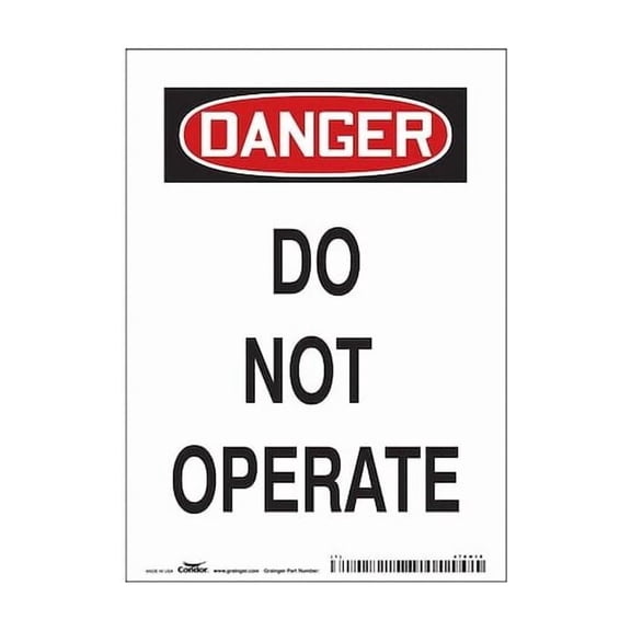 Condor Danger, DO NOT OPERATE, 5 in W x 7 in H, Vertical Rectangle, Vinyl 478N16