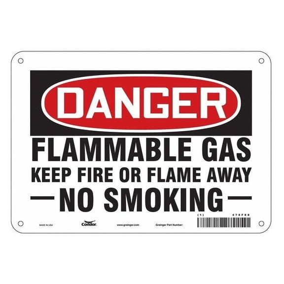 Condor Danger Sign, 7" H, 10" W, Vertical Rectangle, English, 478F88 478F88