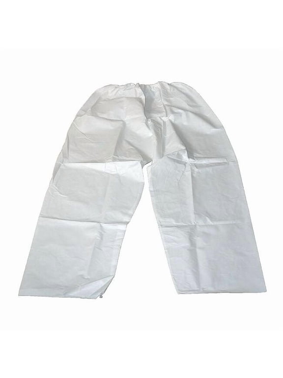Pants,L/XL,White, PE Film Lam/PP,PK12 30C558