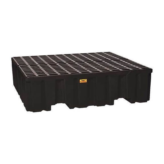 Spill Pallet, 132 gal Spill Capacity, 4 Drums, 8,000 lb Load Capacity, Polyethylene 1640BNDC
