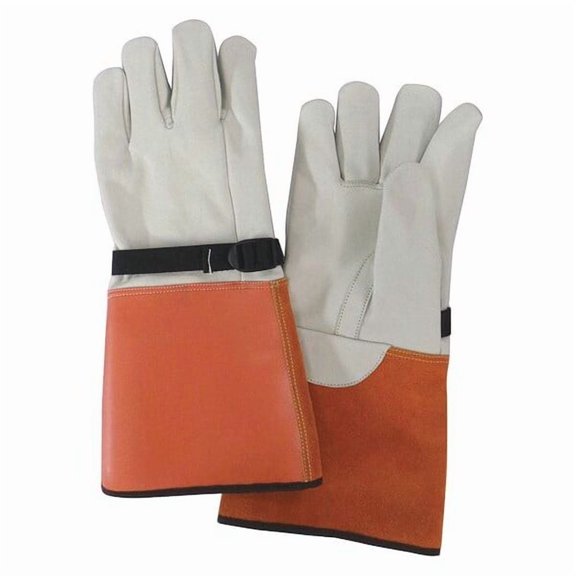 Condor Elec. Glove Protector,8,Beige/Orange,PR 4FPF8