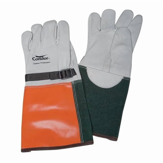 Condor Elec. Glove Protector,8,Wht/Org/Grn,PR 4FPG3