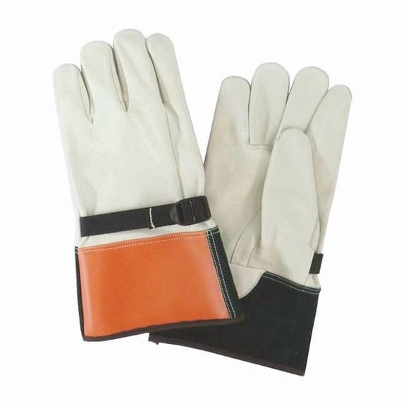 Condor Elec. Glove Protector,9,Beige/Org/Grn,PR 4T495
