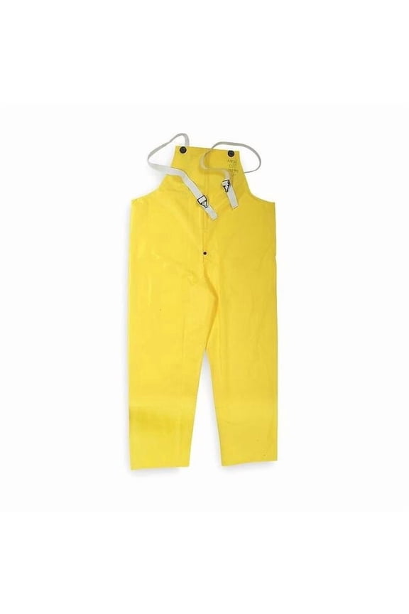 FR Rain Bib Overall, Nylon, 31 1/2 in Inseam, 44 in to 46 in Waist, 6.7 mil Thickness, Yellow, 2XL