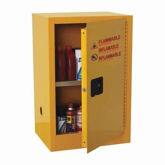 Hazardous Material Storage Cabinet, 16 gal, 1 Shelves, Steel, 23 in W x 45 1/2 in H x 18 in D