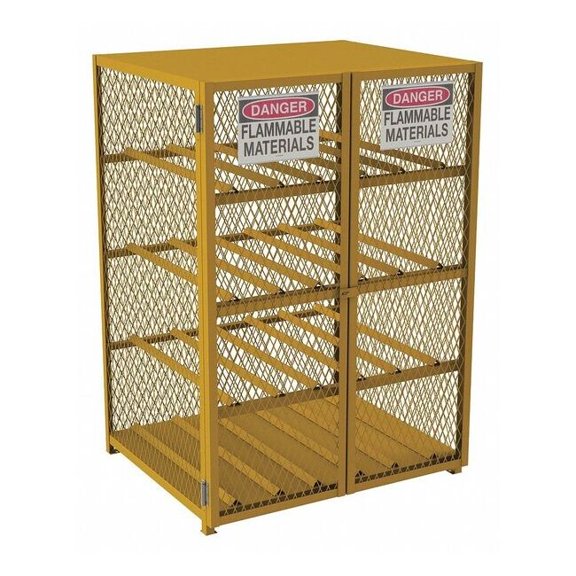 Condor Cylinder Storage Cabinet, Yellow, Steel EGCC12-SC-50-CONDOR