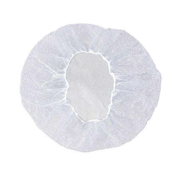 Condor Hairnet, Polyester, 20 in Dia., White, M, 100 PK 29JW61