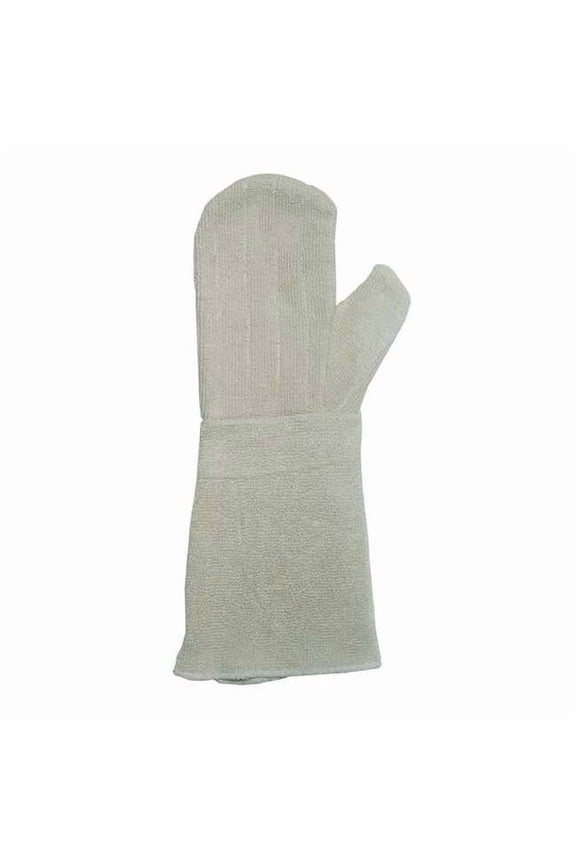 Heat Resistant Mitten, Terry Cloth, 450 Degrees F Max Temp., Gauntlet Cuff White, L ( 9 )